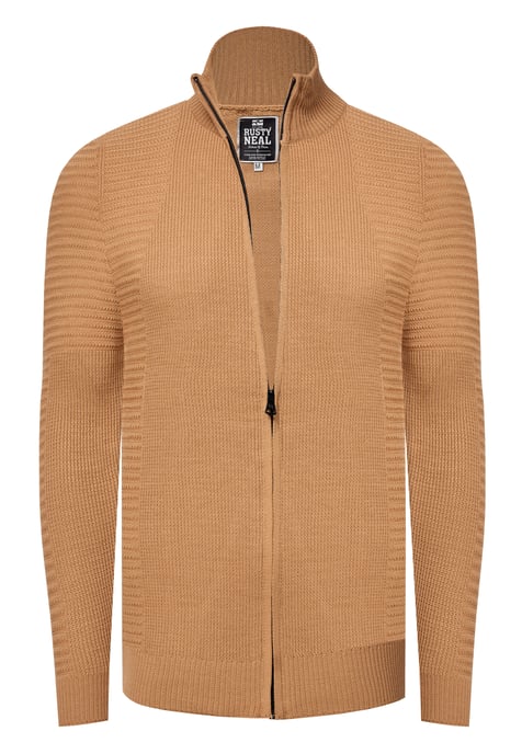 Biker Style Slim Fit Knit Jacket - Image 1