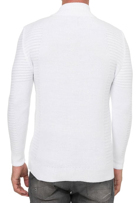 Fijne gebreide jas in biker-stijl met slim fit pasvorm - Image 5