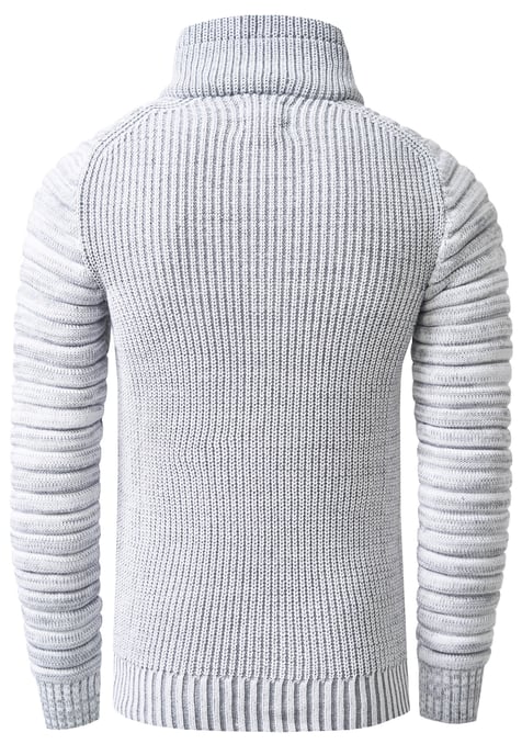 Biker Coarse Knit Standing Collar Sweater - Image 3