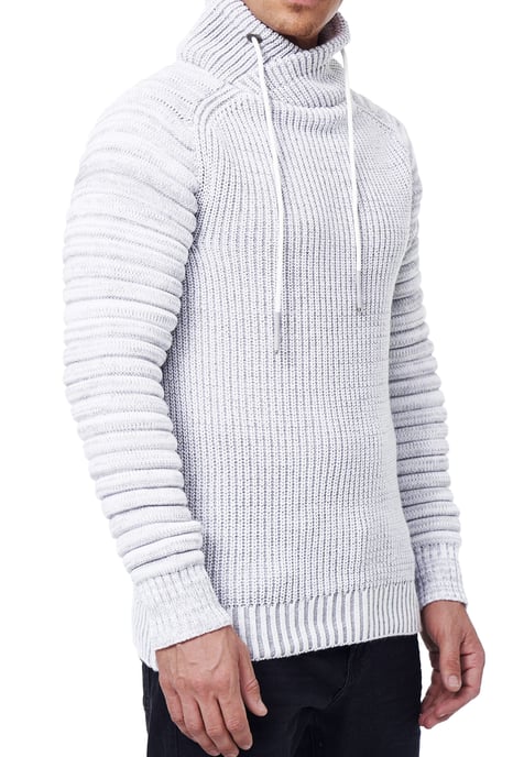 Biker Coarse Knit Standing Collar Sweater - Image 4