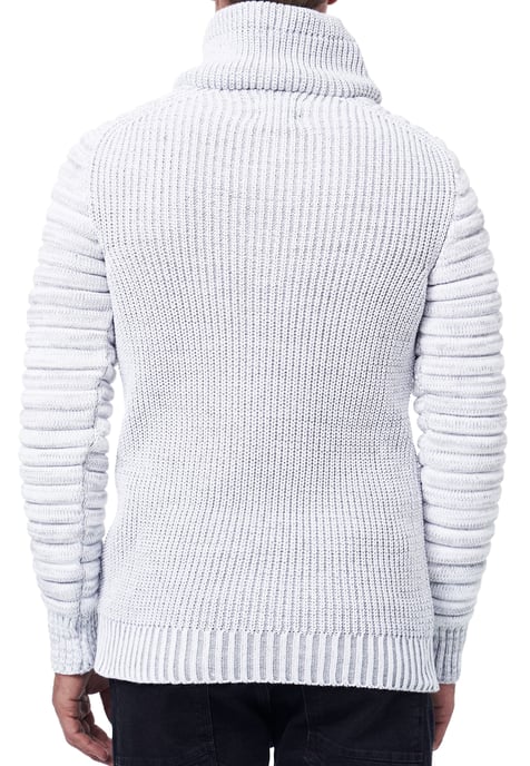 Biker Coarse Knit Standing Collar Sweater - Image 5