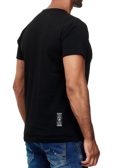 Olie-gewassen T-shirt met knoopsluiting - Image 5