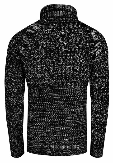 Side Button-Plated Coarse Knit Turtleneck Sweater - Image 2