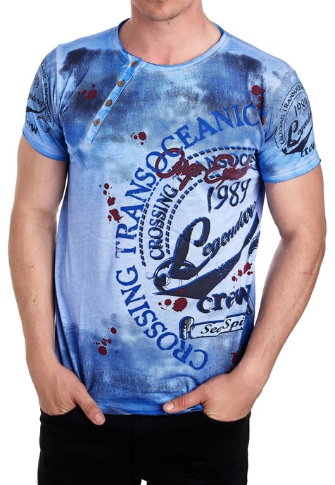Round Neck T-Shirt with All Over Front Print - Image 3