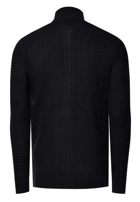 Fijne gebreide jas in biker-stijl met slim fit pasvorm - Image 3