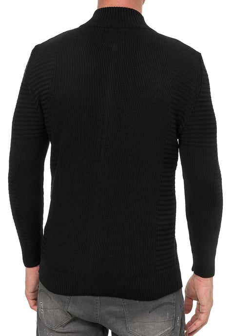 Fijne gebreide jas in biker-stijl met slim fit pasvorm - Image 5