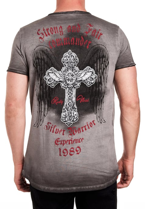 V-hals T-shirt met print aan de zijkant - Image 3