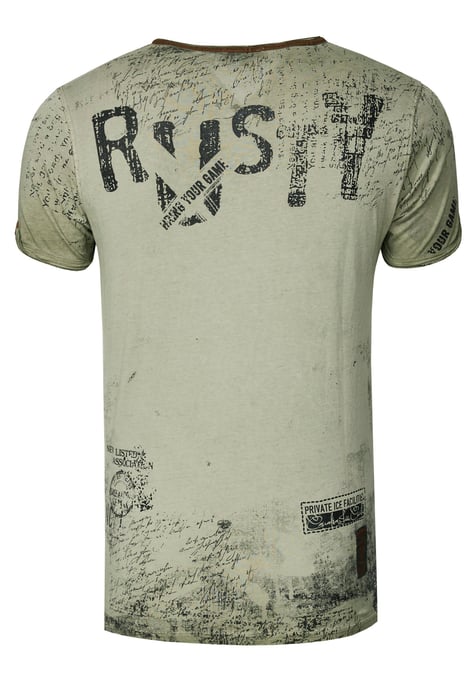T-shirt met V-hals, suède details en een patroon van klinknagels - Image 3