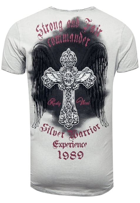 V-hals T-shirt met print aan de zijkant - Image 2