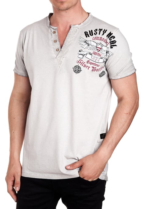 V-hals T-shirt met print aan de zijkant - Image 3
