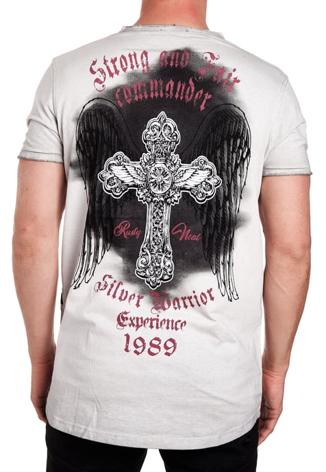V-hals T-shirt met print aan de zijkant - Image 4