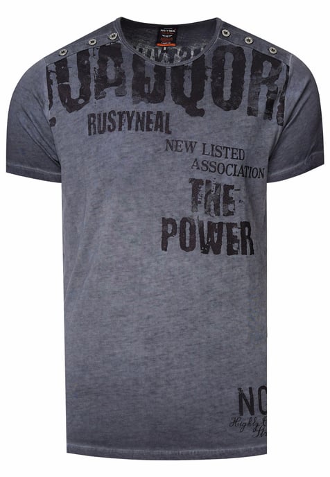 Gewassen T-shirt met dubbele knoopsluiting - Image 1