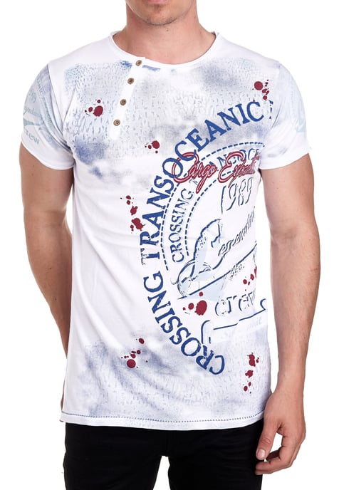 T-shirt met ronde hals en print over het hele voorpand - Image 3