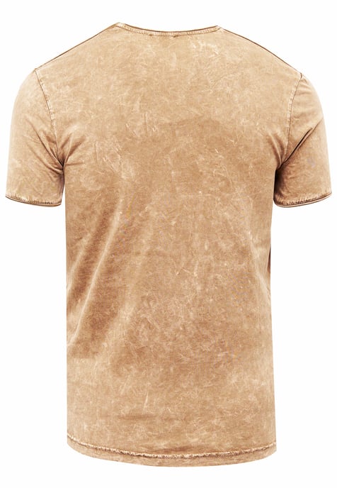 Olie-gewassen T-shirt met knoopjes aan de zijkant en prints - Image 2