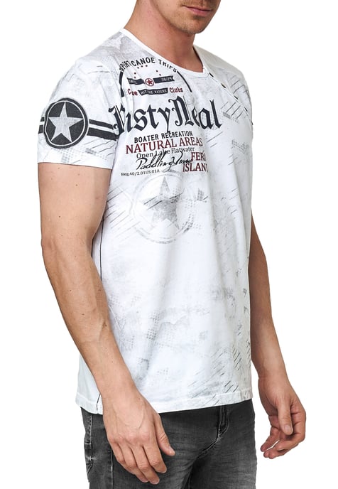 T-shirt met knoopjes aan de zijkant en een logo-print - Image 4
