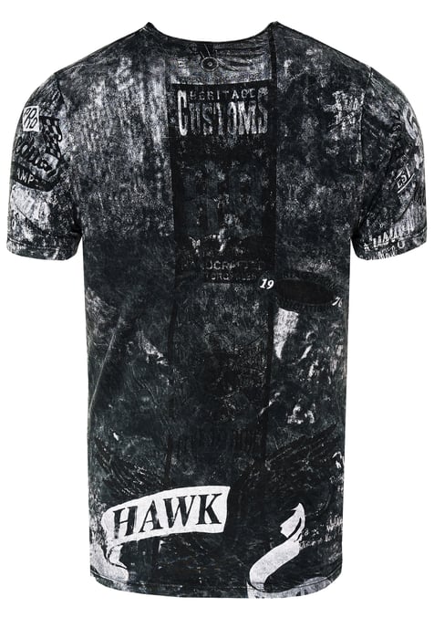 Gewassen biker T-shirt met voor- en achterkant bedrukt - Image 2
