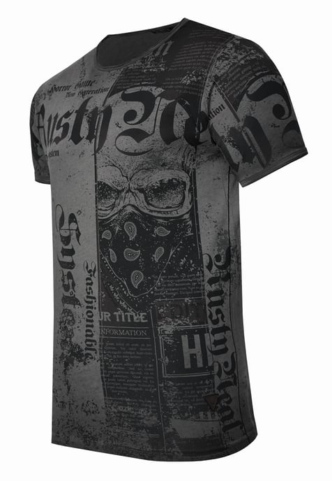 T-shirt met American-Skull Westside Gang Banger-print - Image 2