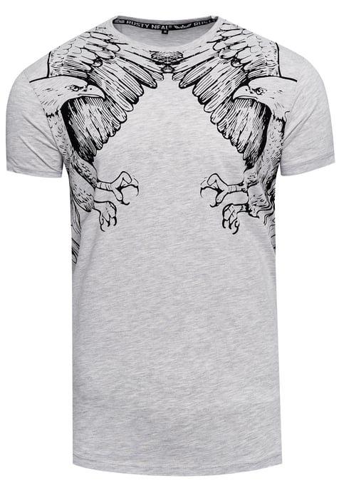 T-shirt met effen Amerikaanse print - Image 1