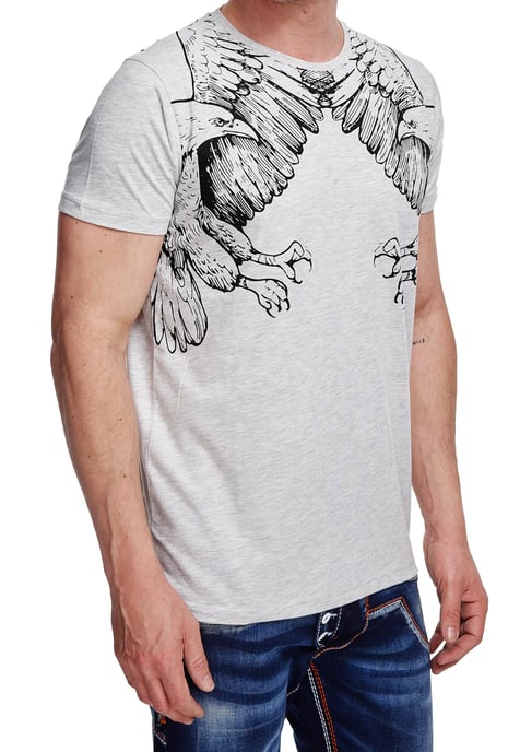 T-shirt met effen Amerikaanse print - Image 3