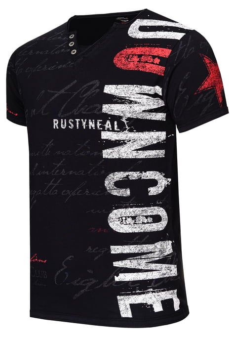 V-neck T-shirt with side logo print - Image 2