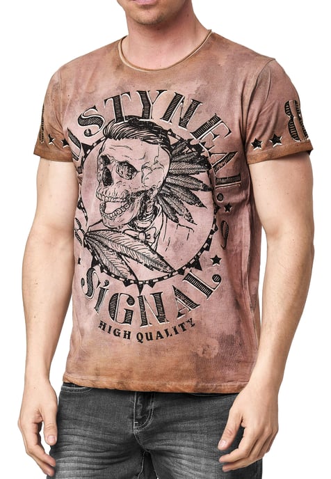 T-shirt met een was met schedelprint - Image 3