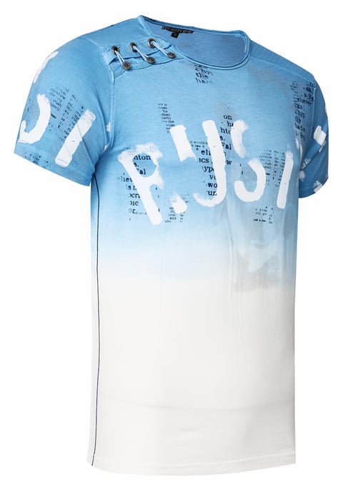 T-shirt Wash with gradient and side button strip - Image 2