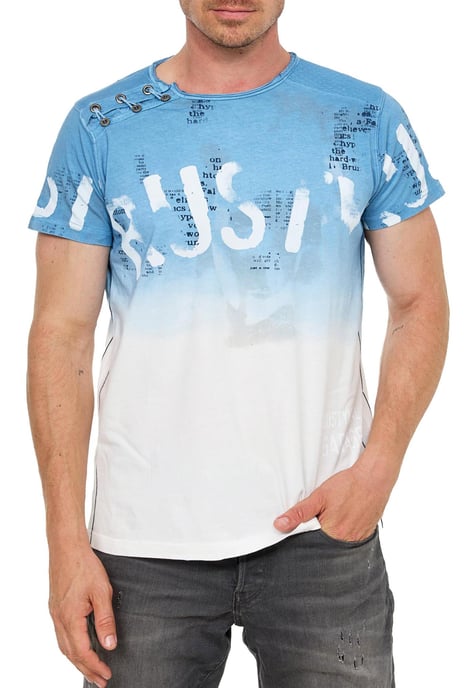 T-shirt Wash with gradient and side button strip - Image 4