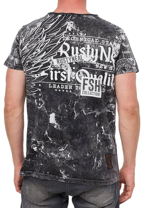 Gewassen T-shirt met "Flying-Skull" print - Image 5