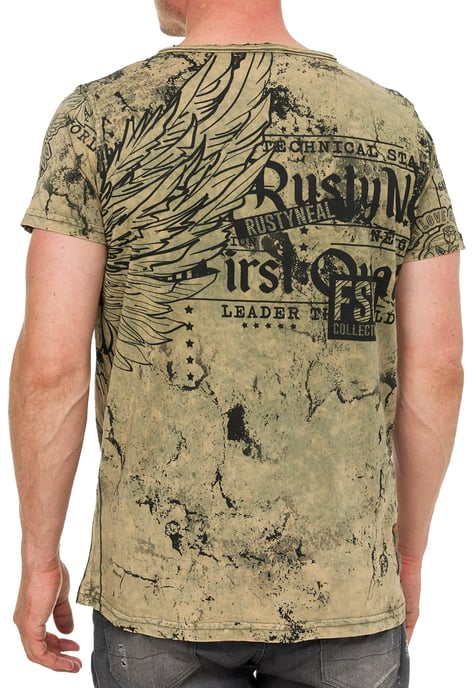 Gewassen T-shirt met "Flying-Skull" print - Image 5
