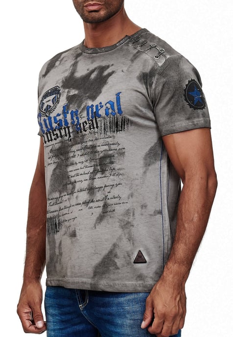 T-shirt met logo-print en knoopsluiting - Image 4