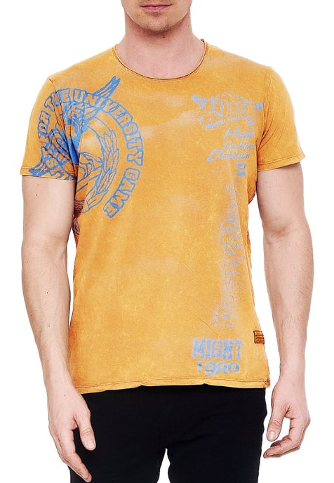Acid washed T-shirt met prints - Image 3