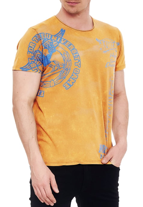 Acid washed T-shirt met prints - Image 4