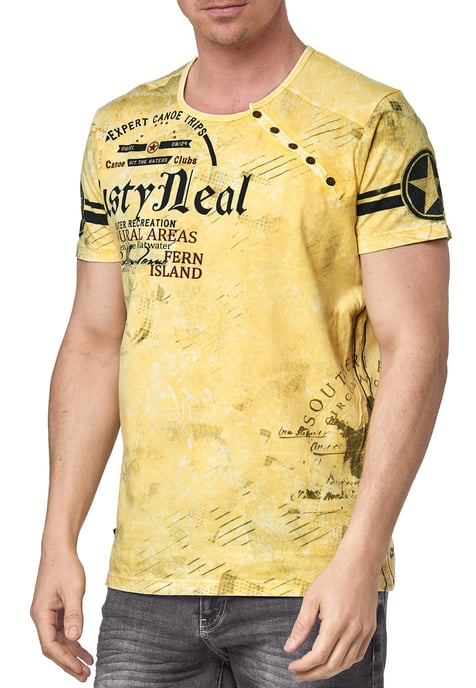 T-shirt met knoopjes aan de zijkant en een logo-print - Image 3