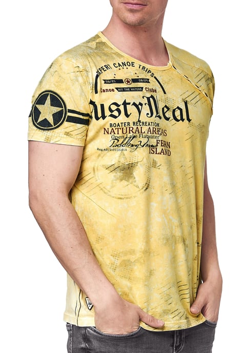 T-shirt met knoopjes aan de zijkant en een logo-print - Image 4