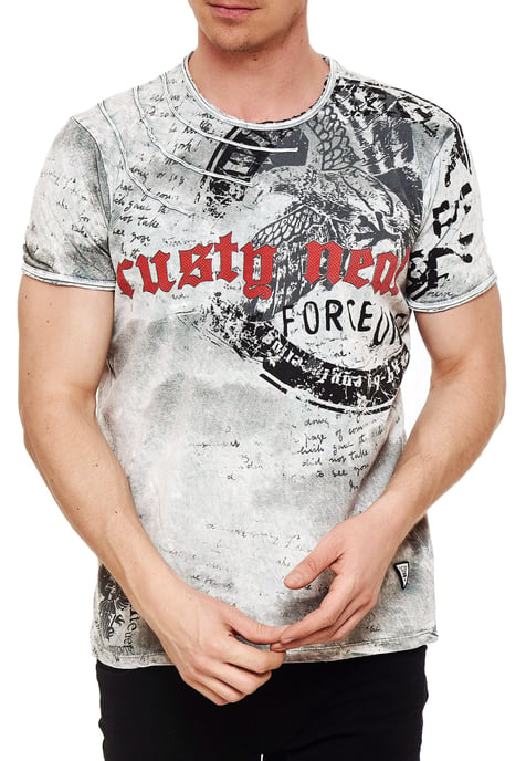 washed t-shirt with eagle print - Image 3