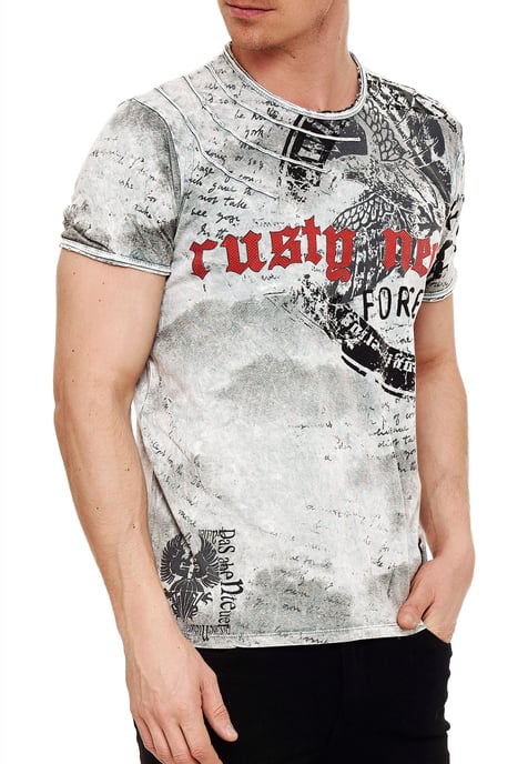 washed t-shirt with eagle print - Image 4