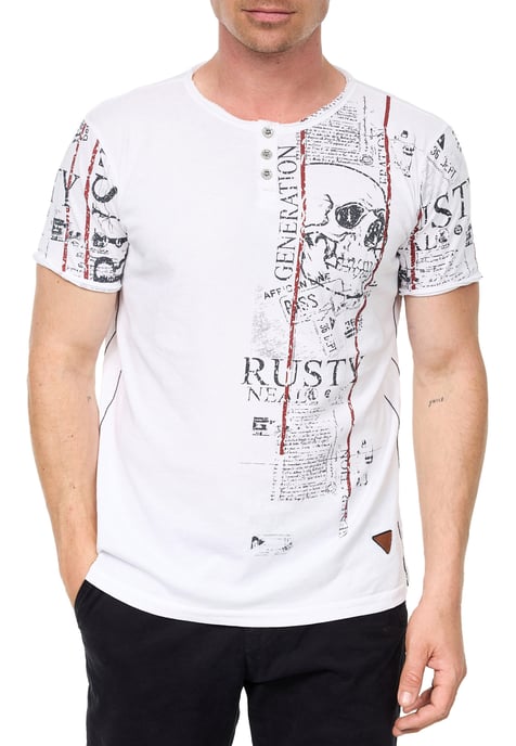 Henley T-shirt met knoopstreep en prints aan de voorkant - Image 4