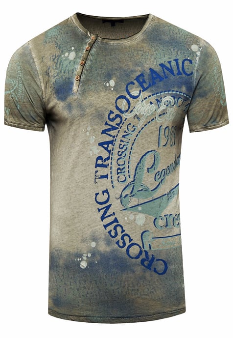 T-shirt met ronde hals en print over het hele voorpand - Image 1