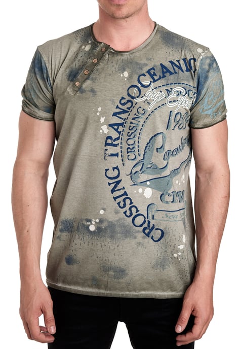 Round Neck T-Shirt with All Over Front Print - Image 2