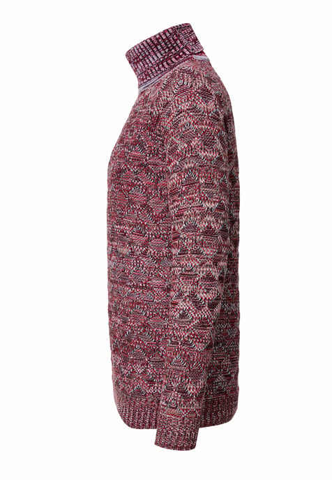 Contrast Coarse Knit Turtleneck Sweater - Image 2