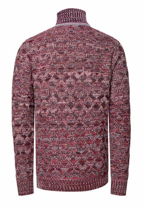 Contrast Coarse Knit Turtleneck Sweater - Image 3