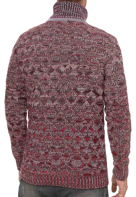 Contrast Coarse Knit Turtleneck Sweater - Image 5