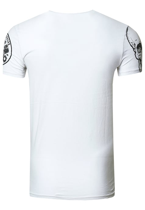 Rocker T-shirt licht gewassen met schedelprint - Image 2