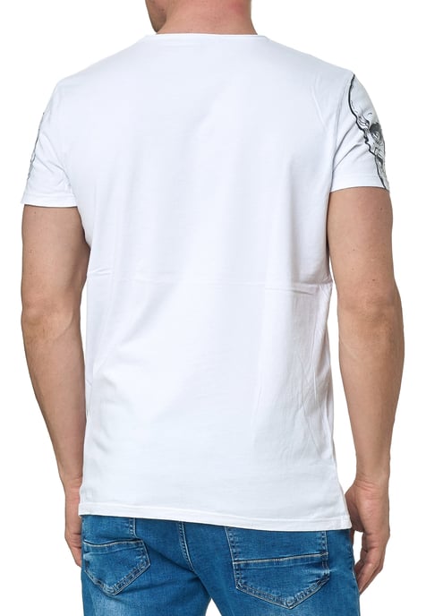 Rocker T-shirt licht gewassen met schedelprint - Image 4