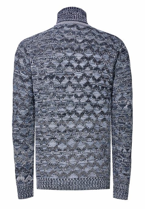 Contrast Coarse Knit Turtleneck Sweater - Image 3