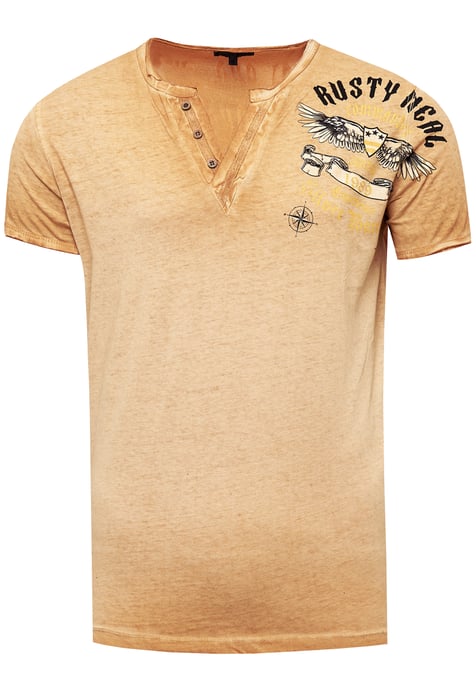 V-hals T-shirt met print aan de zijkant - Image 1