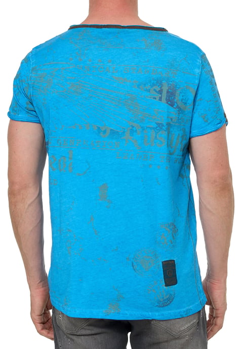 V-hals T-shirt met prints en suède Details - Image 4