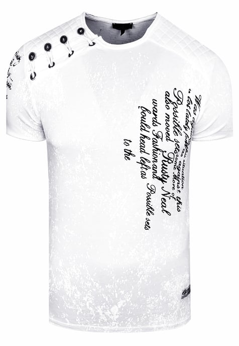 T-shirt met prints, gewassen met zuur - Image 1