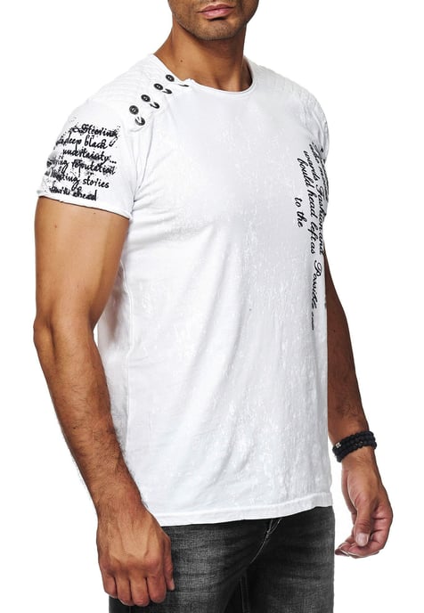 T-shirt met prints, gewassen met zuur - Image 3