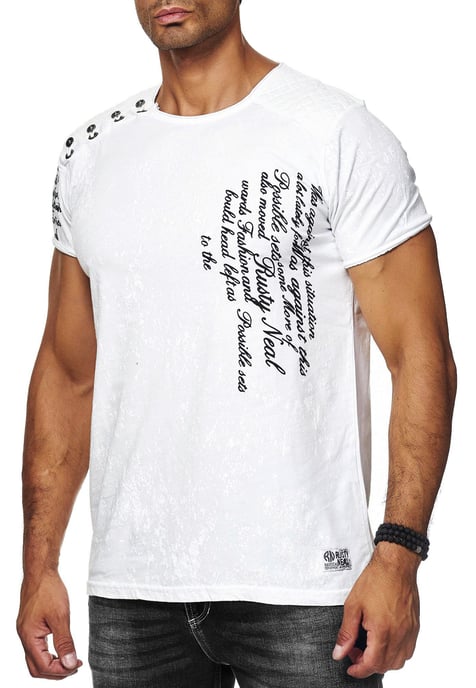 T-shirt met prints, gewassen met zuur - Image 4